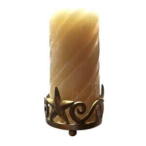 vintage brass star celestial piller candle holder retro home decor witchy boho